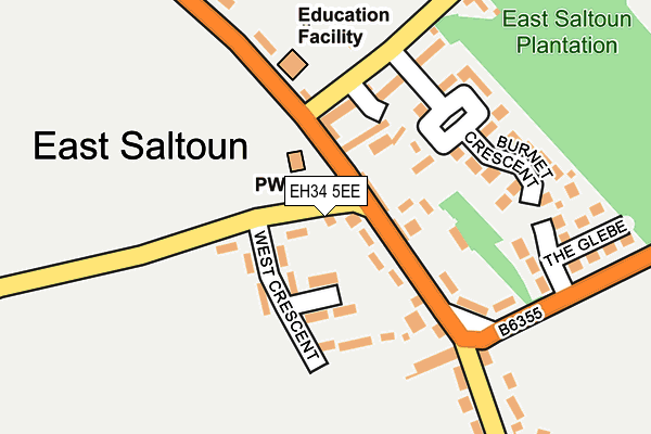 EH34 5EE map - OS OpenMap – Local (Ordnance Survey) EH34 5EE map - OS OpenMap – Local (Ordnance Survey)