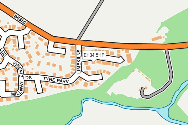 EH34 5HF map - OS OpenMap – Local (Ordnance Survey) EH34 5HF map - OS OpenMap – Local (Ordnance Survey)