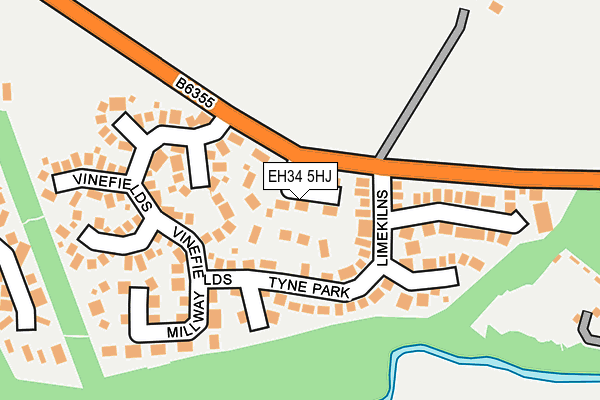 EH34 5HJ map - OS OpenMap – Local (Ordnance Survey) EH34 5HJ map - OS OpenMap – Local (Ordnance Survey)