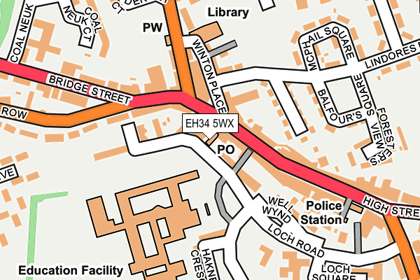 EH34 5WX map - OS OpenMap – Local (Ordnance Survey) EH34 5WX map - OS OpenMap – Local (Ordnance Survey)