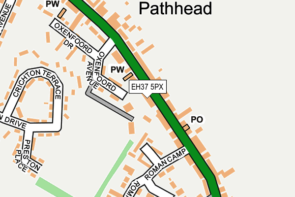 EH37 5PX map - OS OpenMap – Local (Ordnance Survey) EH37 5PX map - OS OpenMap – Local (Ordnance Survey)