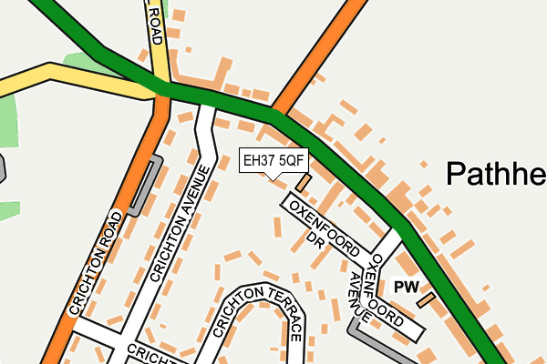 EH37 5QF map - OS OpenMap – Local (Ordnance Survey) EH37 5QF map - OS OpenMap – Local (Ordnance Survey)