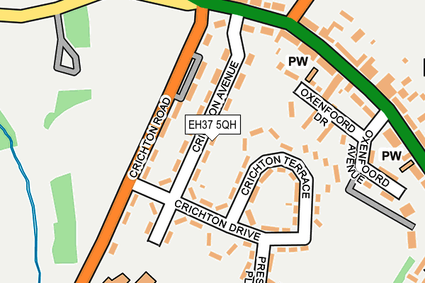 EH37 5QH map - OS OpenMap – Local (Ordnance Survey) EH37 5QH map - OS OpenMap – Local (Ordnance Survey)