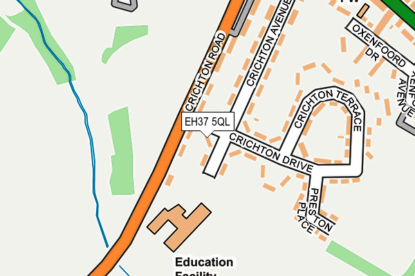 EH37 5QL map - OS OpenMap – Local (Ordnance Survey) EH37 5QL map - OS OpenMap – Local (Ordnance Survey)