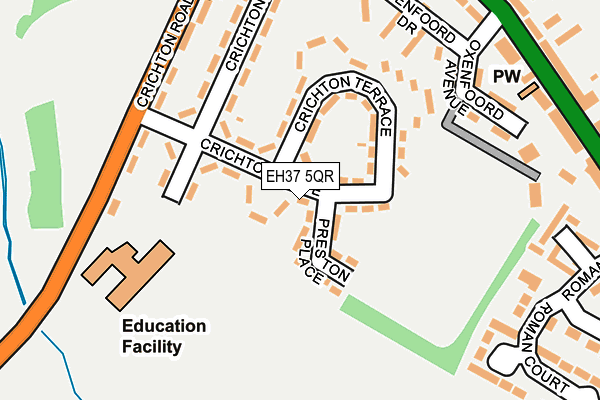 EH37 5QR map - OS OpenMap – Local (Ordnance Survey) EH37 5QR map - OS OpenMap – Local (Ordnance Survey)