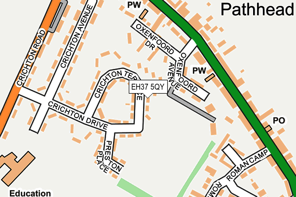EH37 5QY map - OS OpenMap – Local (Ordnance Survey) EH37 5QY map - OS OpenMap – Local (Ordnance Survey)