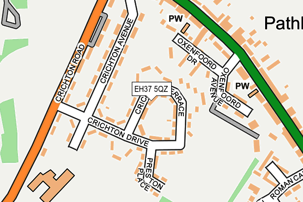 EH37 5QZ map - OS OpenMap – Local (Ordnance Survey) EH37 5QZ map - OS OpenMap – Local (Ordnance Survey)