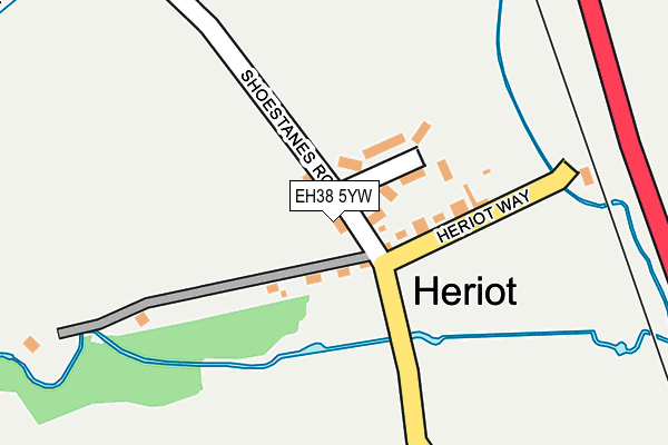 EH38 5YW map - OS OpenMap – Local (Ordnance Survey)