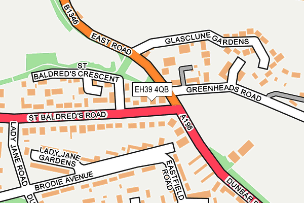 EH39 4QB map - OS OpenMap – Local (Ordnance Survey) EH39 4QB map - OS OpenMap – Local (Ordnance Survey)