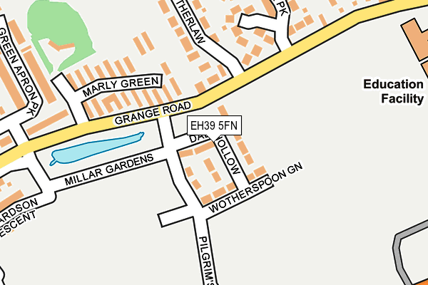 EH39 5FN map - OS OpenMap – Local (Ordnance Survey) EH39 5FN map - OS OpenMap – Local (Ordnance Survey)
