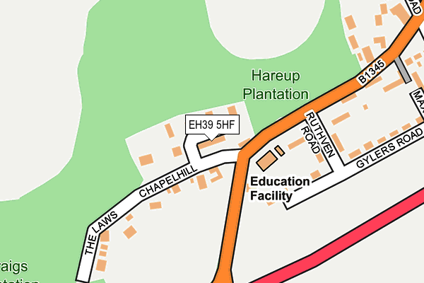 EH39 5HF map - OS OpenMap – Local (Ordnance Survey) EH39 5HF map - OS OpenMap – Local (Ordnance Survey)