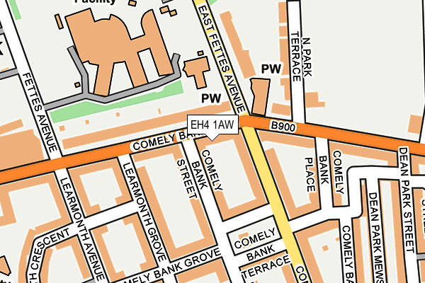 EH4 1AW map - OS OpenMap – Local (Ordnance Survey) EH4 1AW map - OS OpenMap – Local (Ordnance Survey)