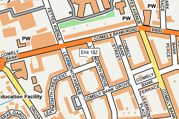 EH4 1BZ map - OS OpenMap – Local (Ordnance Survey) EH4 1BZ map - OS OpenMap – Local (Ordnance Survey)