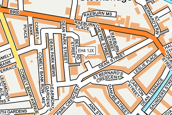 EH4 1JX map - OS OpenMap – Local (Ordnance Survey) EH4 1JX map - OS OpenMap – Local (Ordnance Survey)