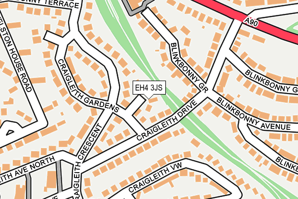 EH4 3JS map - OS OpenMap – Local (Ordnance Survey) EH4 3JS map - OS OpenMap – Local (Ordnance Survey)