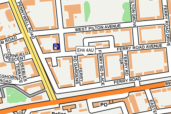 EH4 4AU map - OS OpenMap – Local (Ordnance Survey) EH4 4AU map - OS OpenMap – Local (Ordnance Survey)