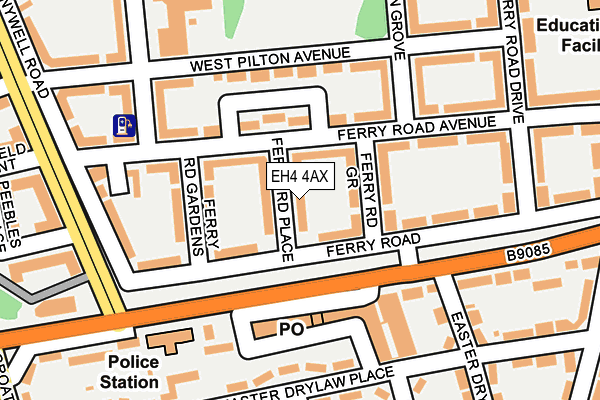 EH4 4AX map - OS OpenMap – Local (Ordnance Survey) EH4 4AX map - OS OpenMap – Local (Ordnance Survey)
