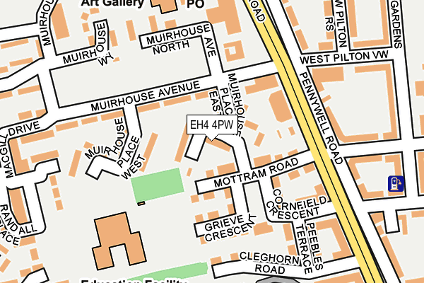 EH4 4PW map - OS OpenMap – Local (Ordnance Survey) EH4 4PW map - OS OpenMap – Local (Ordnance Survey)