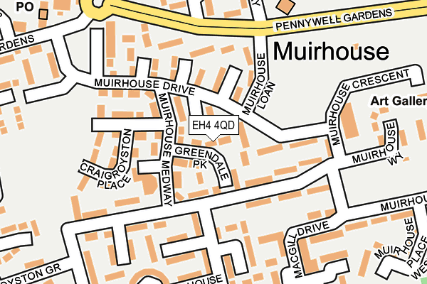 EH4 4QD map - OS OpenMap – Local (Ordnance Survey) EH4 4QD map - OS OpenMap – Local (Ordnance Survey)
