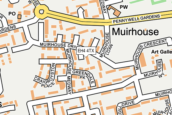 EH4 4TX map - OS OpenMap – Local (Ordnance Survey) EH4 4TX map - OS OpenMap – Local (Ordnance Survey)