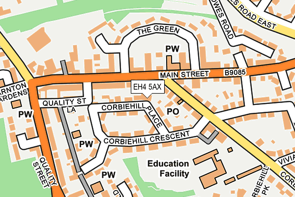 EH4 5AX map - OS OpenMap – Local (Ordnance Survey) EH4 5AX map - OS OpenMap – Local (Ordnance Survey)