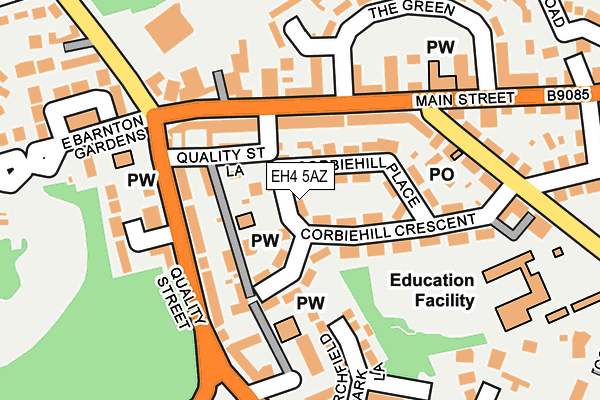 EH4 5AZ map - OS OpenMap – Local (Ordnance Survey)