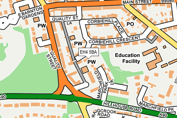 EH4 5BA map - OS OpenMap – Local (Ordnance Survey) EH4 5BA map - OS OpenMap – Local (Ordnance Survey)