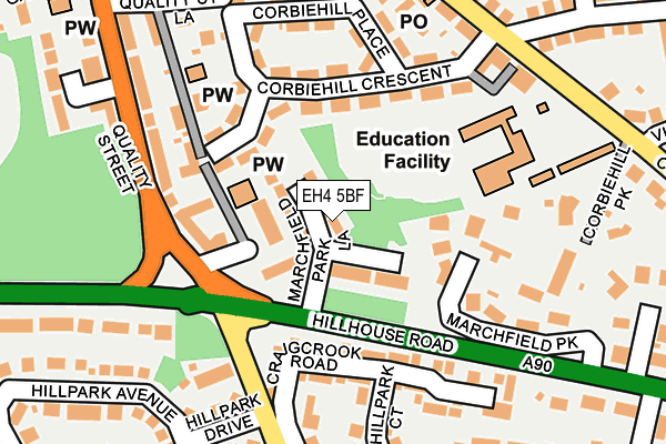 EH4 5BF map - OS OpenMap – Local (Ordnance Survey) EH4 5BF map - OS OpenMap – Local (Ordnance Survey)