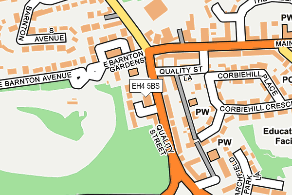 EH4 5BS map - OS OpenMap – Local (Ordnance Survey) EH4 5BS map - OS OpenMap – Local (Ordnance Survey)