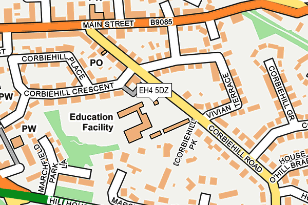 EH4 5DZ map - OS OpenMap – Local (Ordnance Survey) EH4 5DZ map - OS OpenMap – Local (Ordnance Survey)