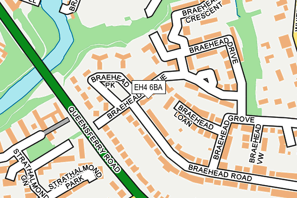 EH4 6BA map - OS OpenMap – Local (Ordnance Survey) EH4 6BA map - OS OpenMap – Local (Ordnance Survey)