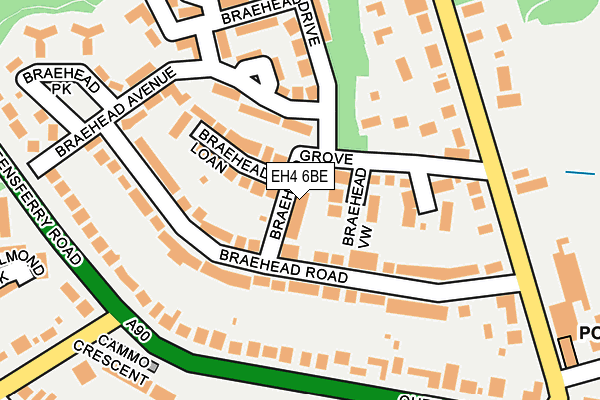 EH4 6BE map - OS OpenMap – Local (Ordnance Survey) EH4 6BE map - OS OpenMap – Local (Ordnance Survey)