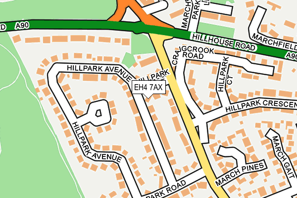 EH4 7AX map - OS OpenMap – Local (Ordnance Survey) EH4 7AX map - OS OpenMap – Local (Ordnance Survey)