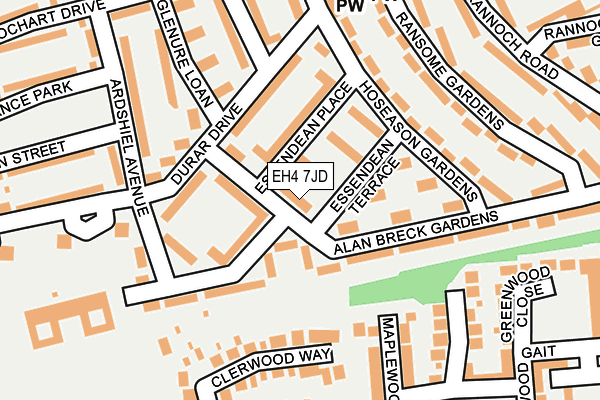 EH4 7JD map - OS OpenMap – Local (Ordnance Survey) EH4 7JD map - OS OpenMap – Local (Ordnance Survey)
