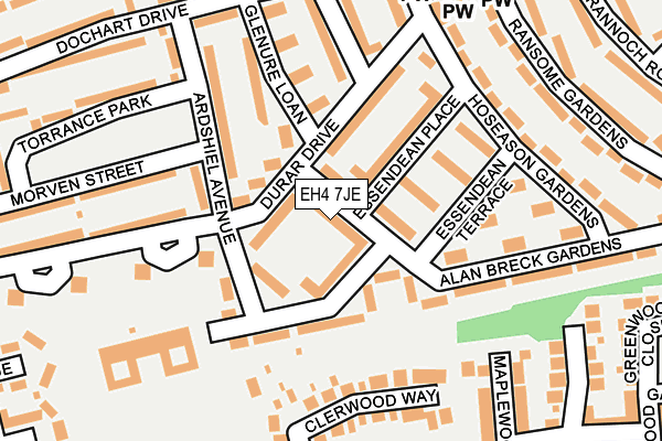 EH4 7JE map - OS OpenMap – Local (Ordnance Survey) EH4 7JE map - OS OpenMap – Local (Ordnance Survey)