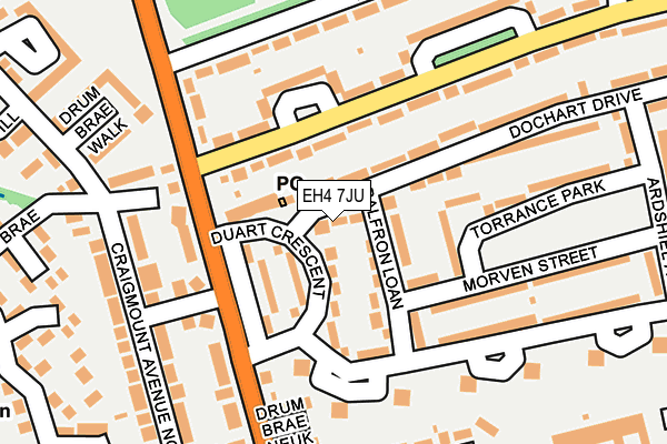 EH4 7JU map - OS OpenMap – Local (Ordnance Survey) EH4 7JU map - OS OpenMap – Local (Ordnance Survey)