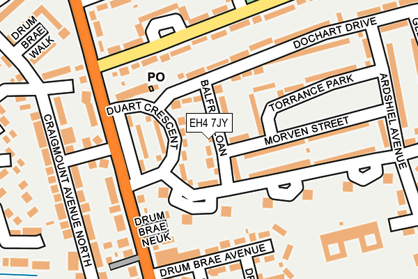 EH4 7JY map - OS OpenMap – Local (Ordnance Survey) EH4 7JY map - OS OpenMap – Local (Ordnance Survey)