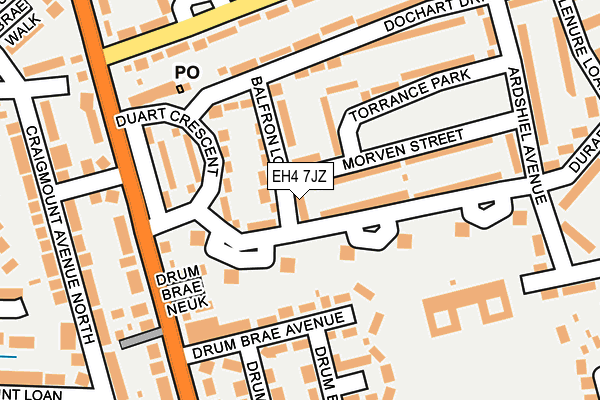 EH4 7JZ map - OS OpenMap – Local (Ordnance Survey) EH4 7JZ map - OS OpenMap – Local (Ordnance Survey)