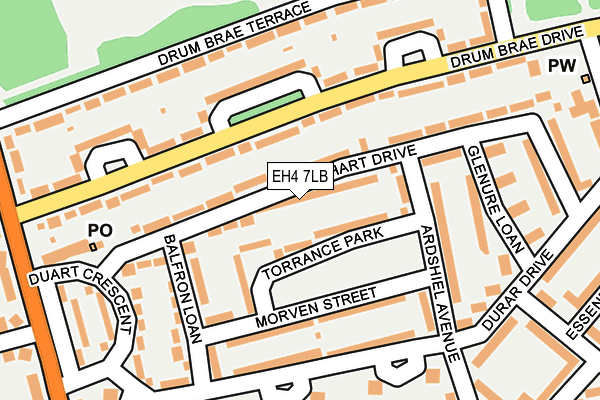 EH4 7LB map - OS OpenMap – Local (Ordnance Survey) EH4 7LB map - OS OpenMap – Local (Ordnance Survey)