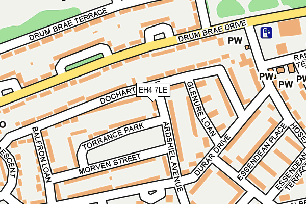 EH4 7LE map - OS OpenMap – Local (Ordnance Survey) EH4 7LE map - OS OpenMap – Local (Ordnance Survey)