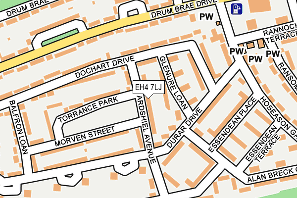 EH4 7LJ map - OS OpenMap – Local (Ordnance Survey) EH4 7LJ map - OS OpenMap – Local (Ordnance Survey)