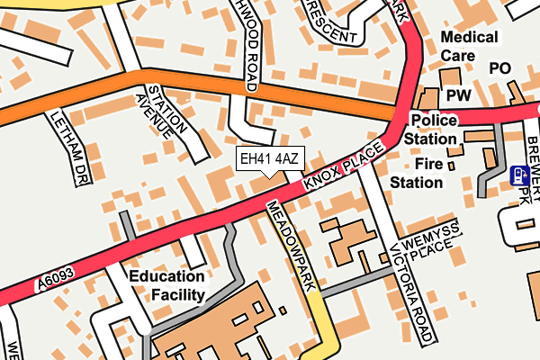 EH41 4AZ map - OS OpenMap – Local (Ordnance Survey)