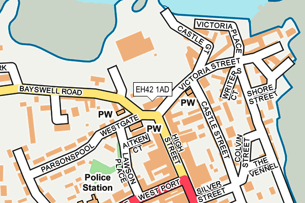 EH42 1AD map - OS OpenMap – Local (Ordnance Survey) EH42 1AD map - OS OpenMap – Local (Ordnance Survey)