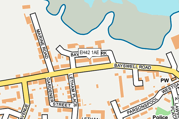 EH42 1AE map - OS OpenMap – Local (Ordnance Survey) EH42 1AE map - OS OpenMap – Local (Ordnance Survey)
