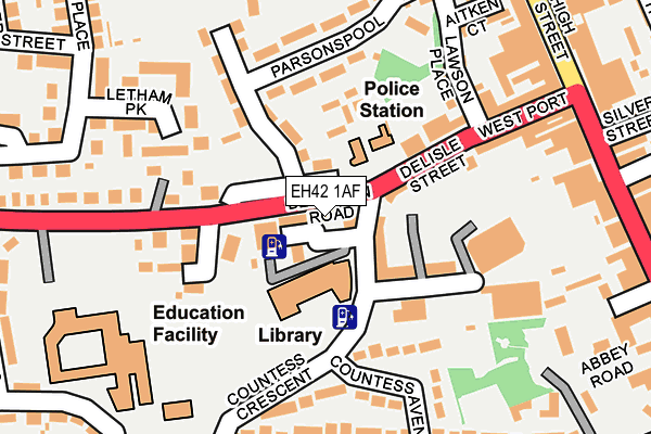 EH42 1AF map - OS OpenMap – Local (Ordnance Survey) EH42 1AF map - OS OpenMap – Local (Ordnance Survey)