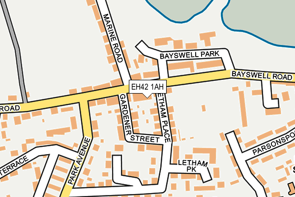 EH42 1AH map - OS OpenMap – Local (Ordnance Survey) EH42 1AH map - OS OpenMap – Local (Ordnance Survey)