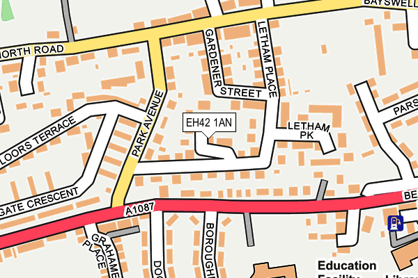 EH42 1AN map - OS OpenMap – Local (Ordnance Survey) EH42 1AN map - OS OpenMap – Local (Ordnance Survey)