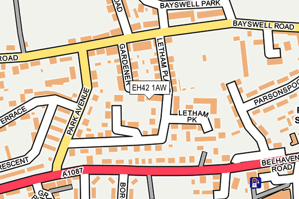EH42 1AW map - OS OpenMap – Local (Ordnance Survey) EH42 1AW map - OS OpenMap – Local (Ordnance Survey)