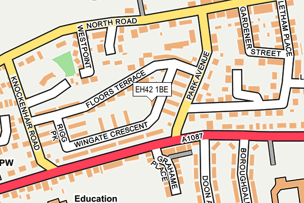 EH42 1BE map - OS OpenMap – Local (Ordnance Survey) EH42 1BE map - OS OpenMap – Local (Ordnance Survey)