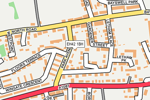 EH42 1BH map - OS OpenMap – Local (Ordnance Survey) EH42 1BH map - OS OpenMap – Local (Ordnance Survey)